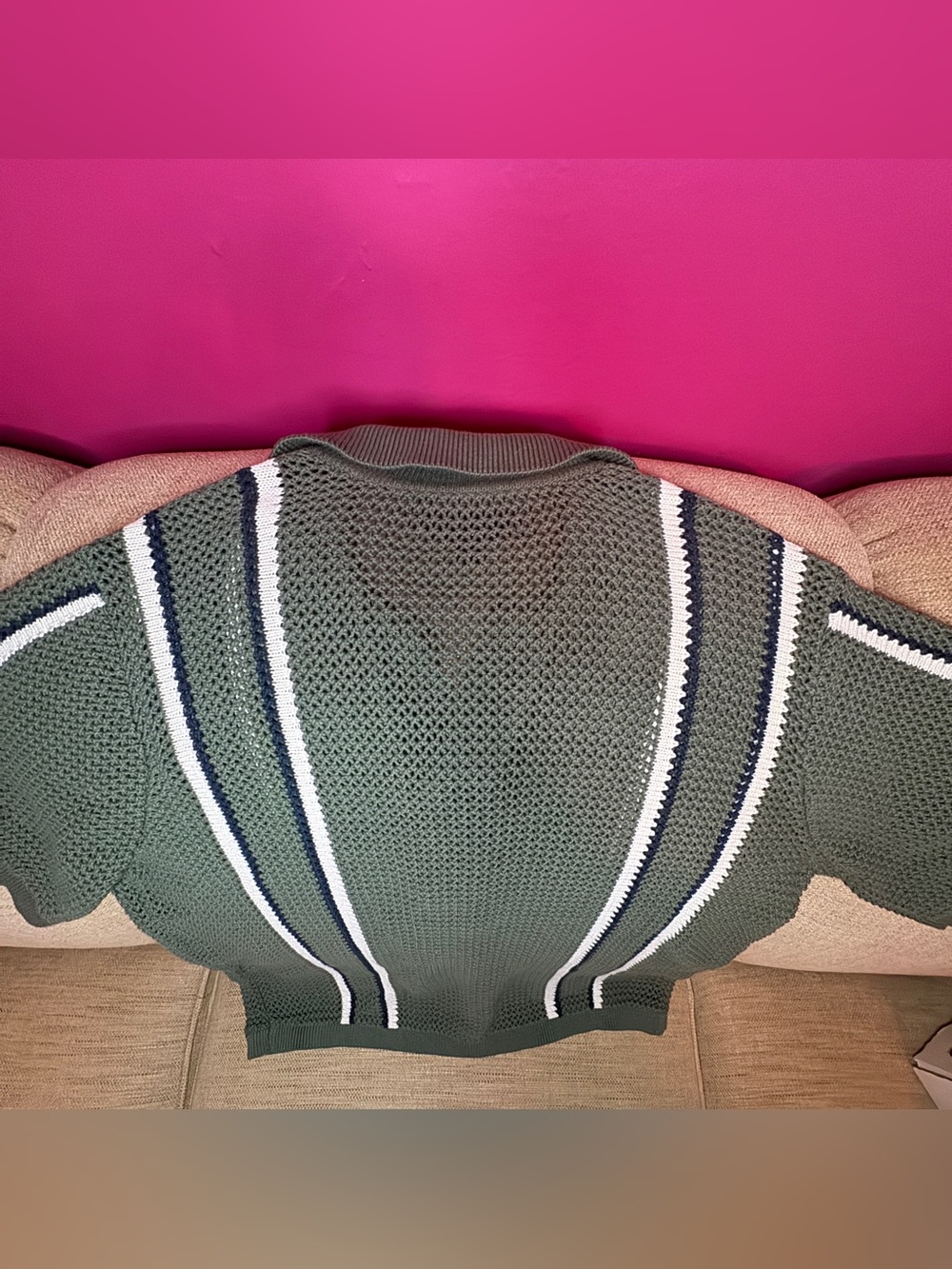 NWOT Lucky Brand Stripe Button Front Sweater - Picture 6 of 16